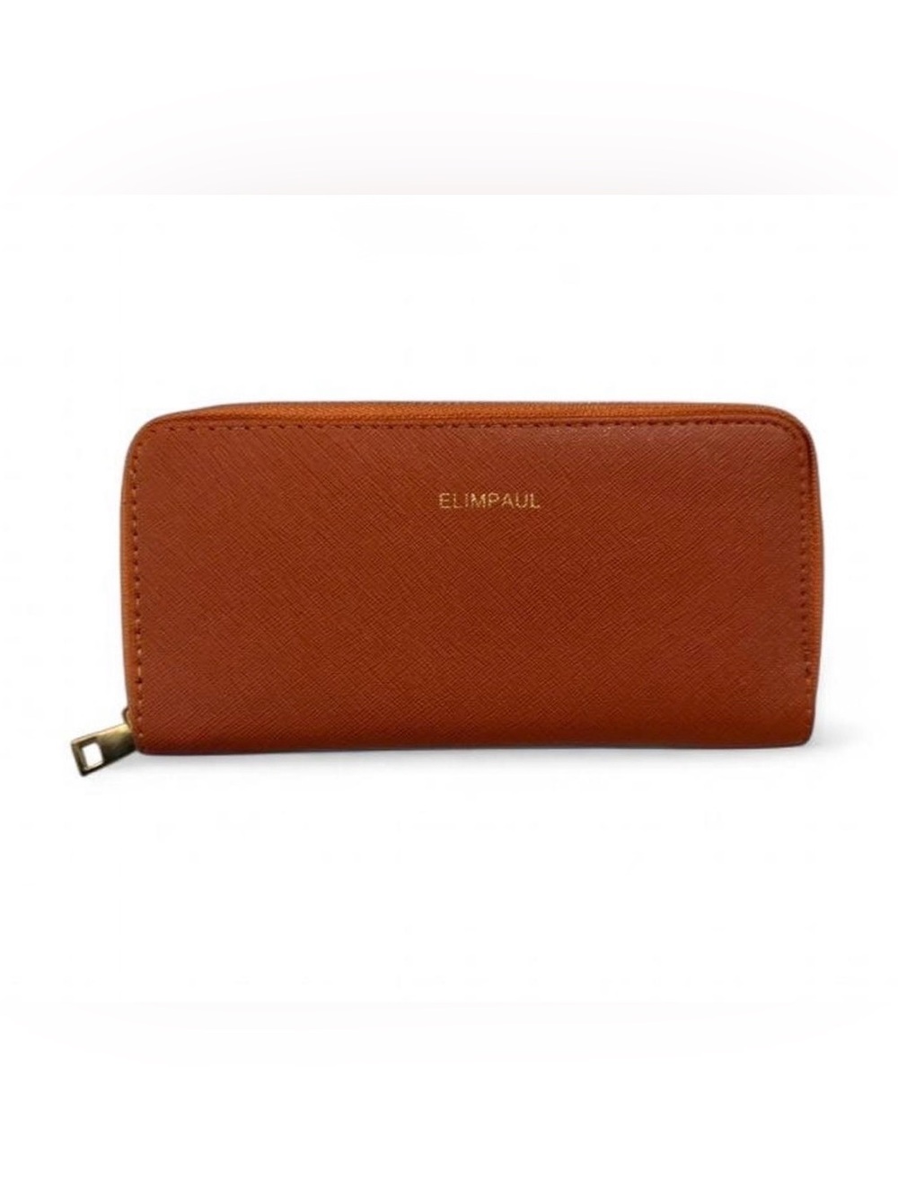 Elimpaul Zip-Around Wallet in Cognac Brown NWOT
